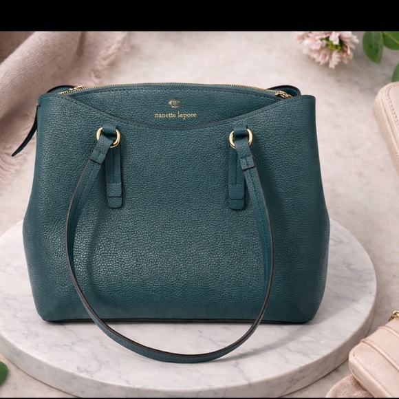 Nanette Lepore Handbags - Nanette Lepore Dark Green Asahi Triple Section Shoulder Bag Like New